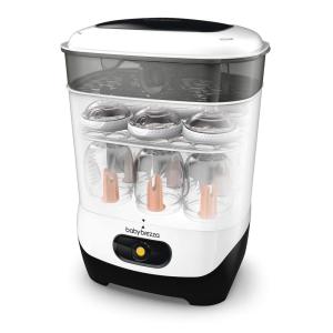imageBaby Brezza 4 in 1 Baby Bottle Sterilizer Machine  Largest Capacity Electric Steam Sterilization  Pacifiers Breast Pump Parts  Universal Sterilizing for All Bottles Plastic Glass Large SmallSterilizer Without Dryer