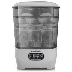 imageBaby Brezza Baby Bottle Sterilizer and Dryer Advanced  Electric Steam Sterilization Machine  Universal Sterilizing for All Bottles Plastic Glass Pacifiers  Breast Pump Parts HEPA Filter SlateLight Grey