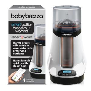 imageBaby Brezza Smart Baby Bottle Warmer Breastmilk Warmer  Defroster  Only Brand with Different Temperatures for Breastmilk  Formula  Universal Fit for All Bottles  Milk Bags  Bluetooth ControlWhite